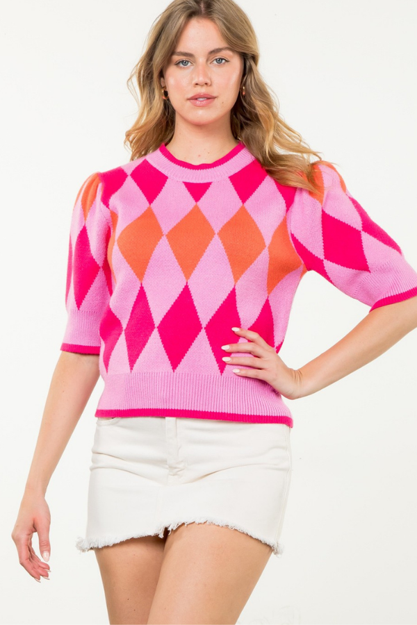 Electric Love Argyle Sweater