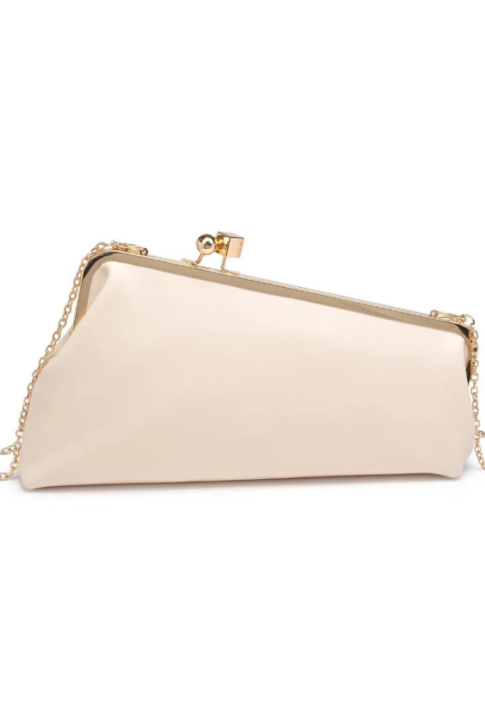 Helena Snap Clutch in Ivory