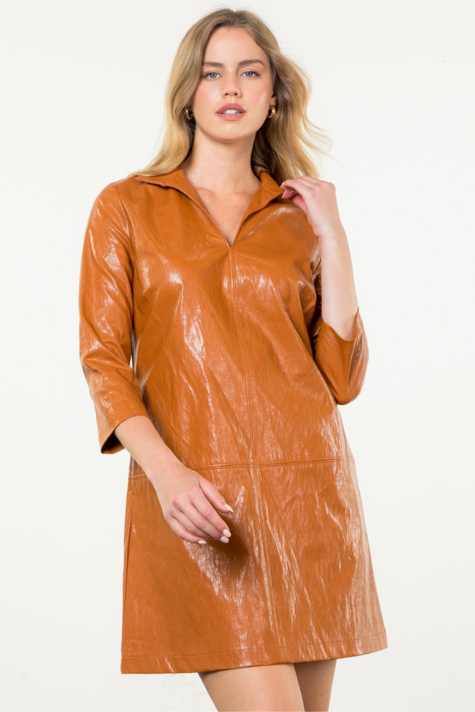 Pumpkin Season Pleather Mini Dress