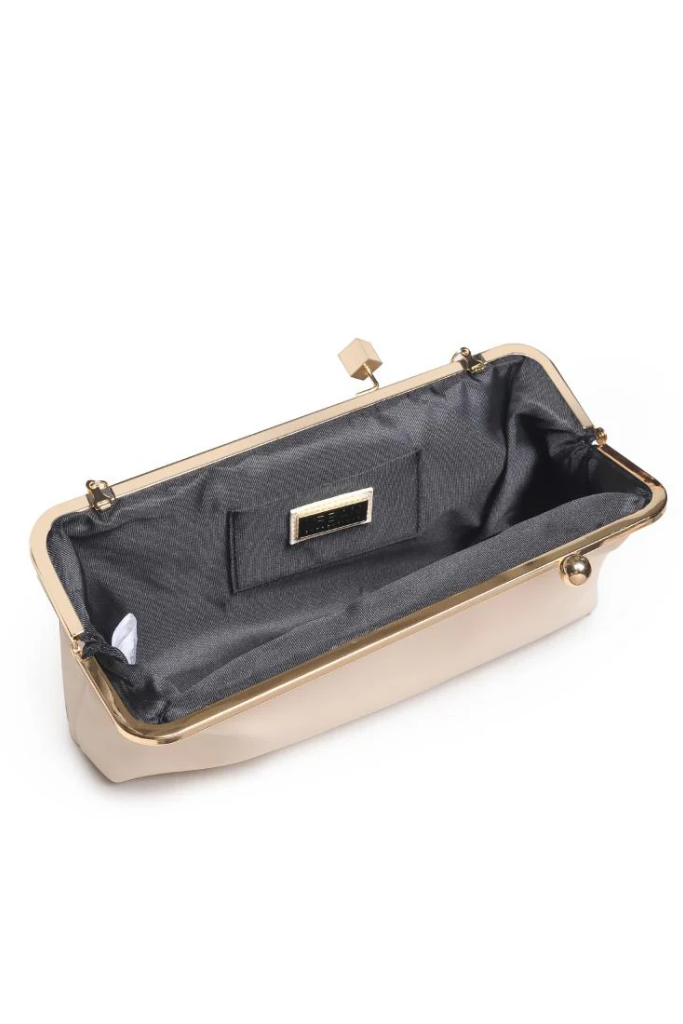 Helena Snap Clutch in Ivory