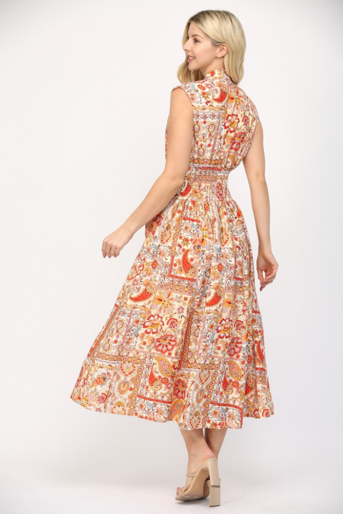 Lilli Scarf Print Midi Dress
