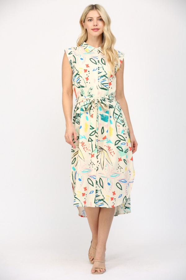 Rosalie Graffiti Print Midi Dress