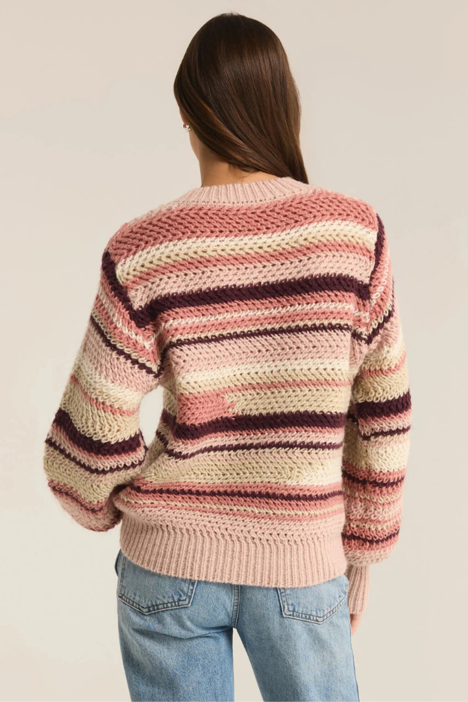 Rosy Days Striped Sweater By Z Supply