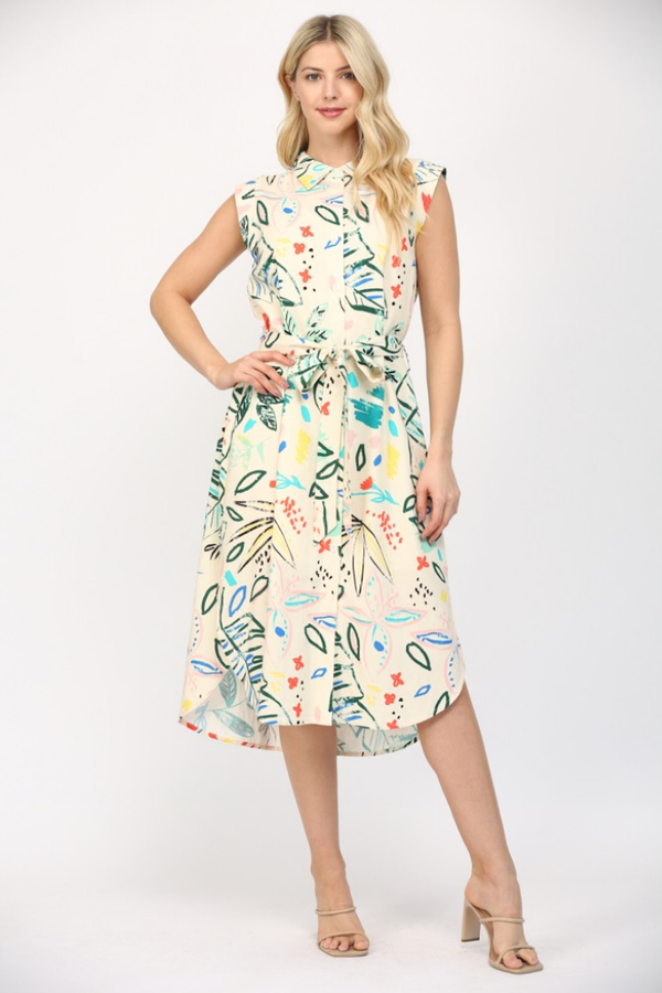 Rosalie Graffiti Print Midi Dress