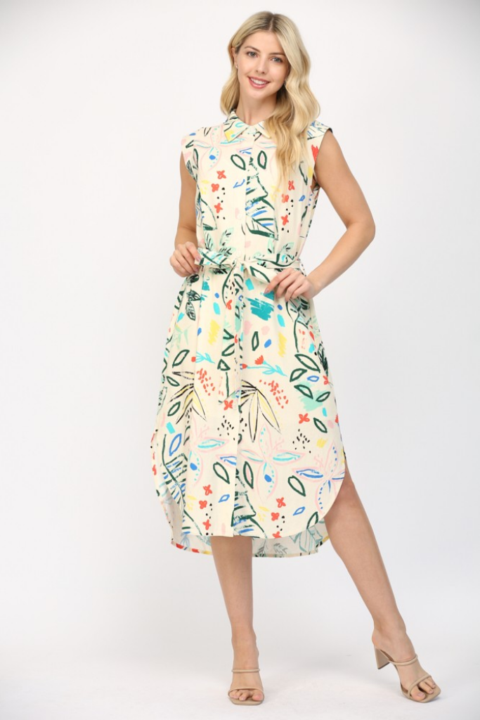 Rosalie Graffiti Print Midi Dress