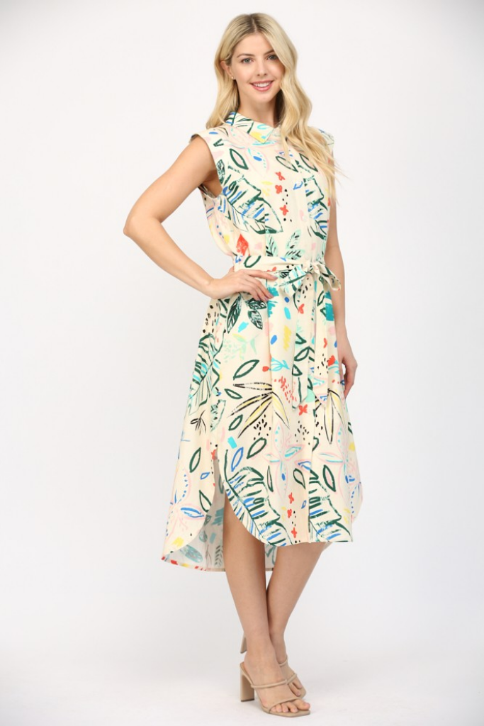 Rosalie Graffiti Print Midi Dress