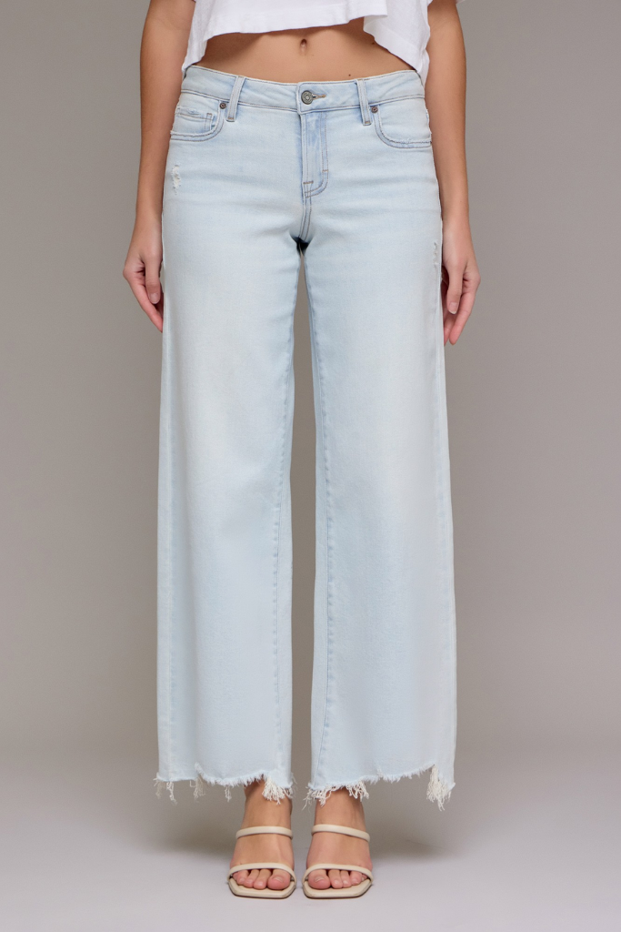 Nori Mid Rise Straight Wide Leg Jean