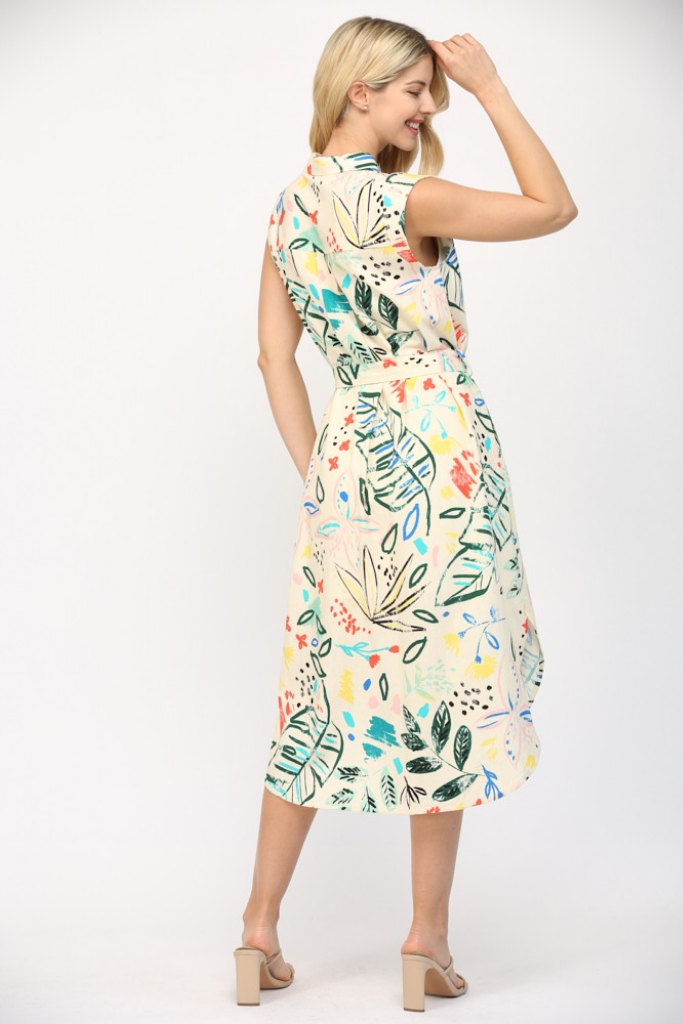 Rosalie Graffiti Print Midi Dress
