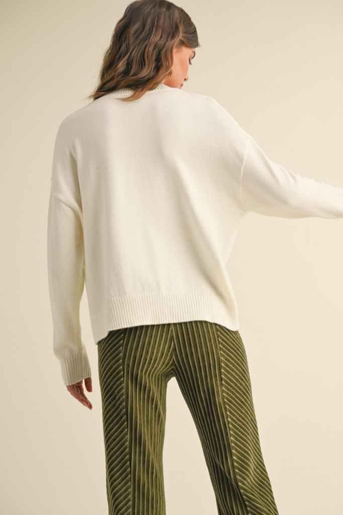 Brielle Crew Neck Sweater in Cream