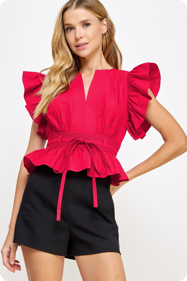 Audrey Flutter Sleeve Top