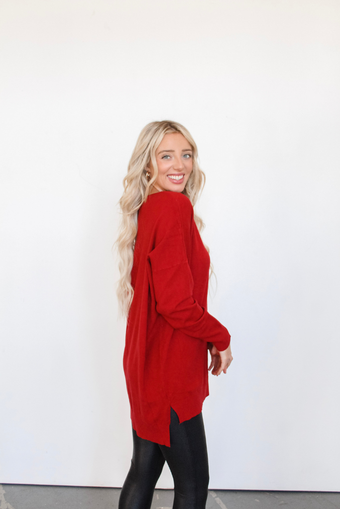 We're Dreaming Sweater in Red