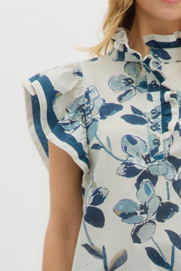 Loretta Floral Ruffle Sleeve Top