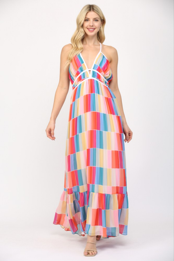 Veronica Multi Color Maxi Dress