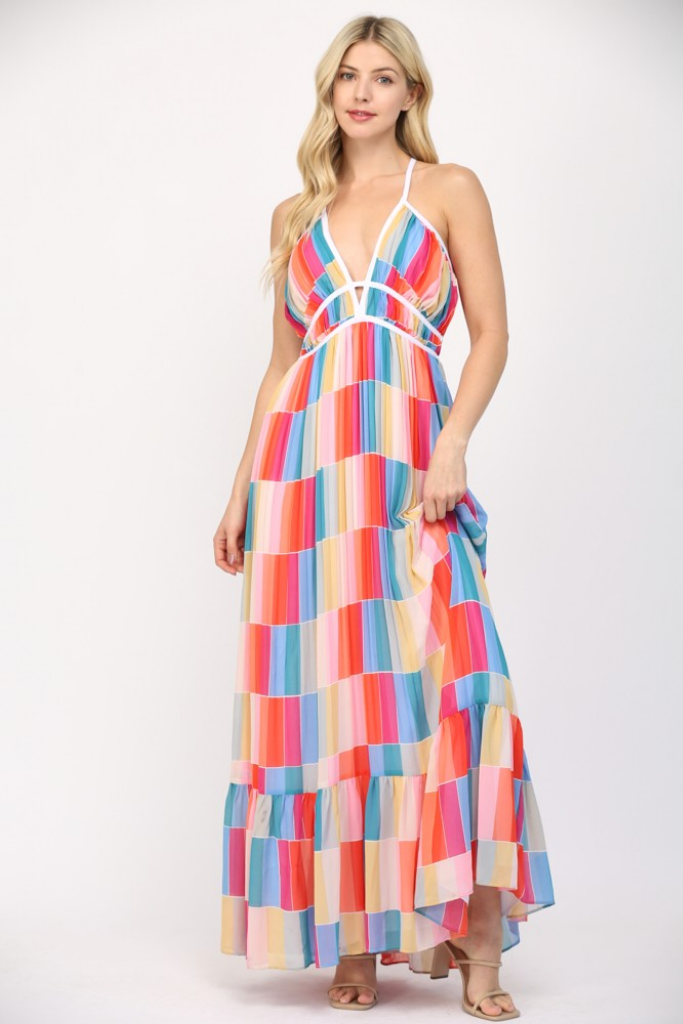 Veronica Multi Color Maxi Dress