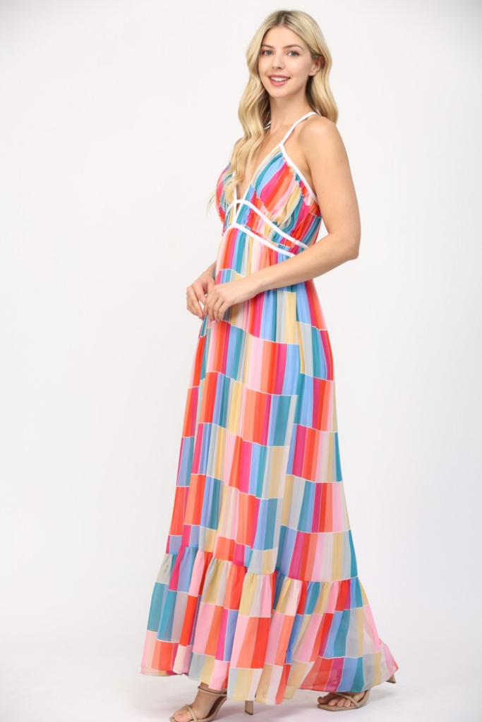 Veronica Multi Color Maxi Dress
