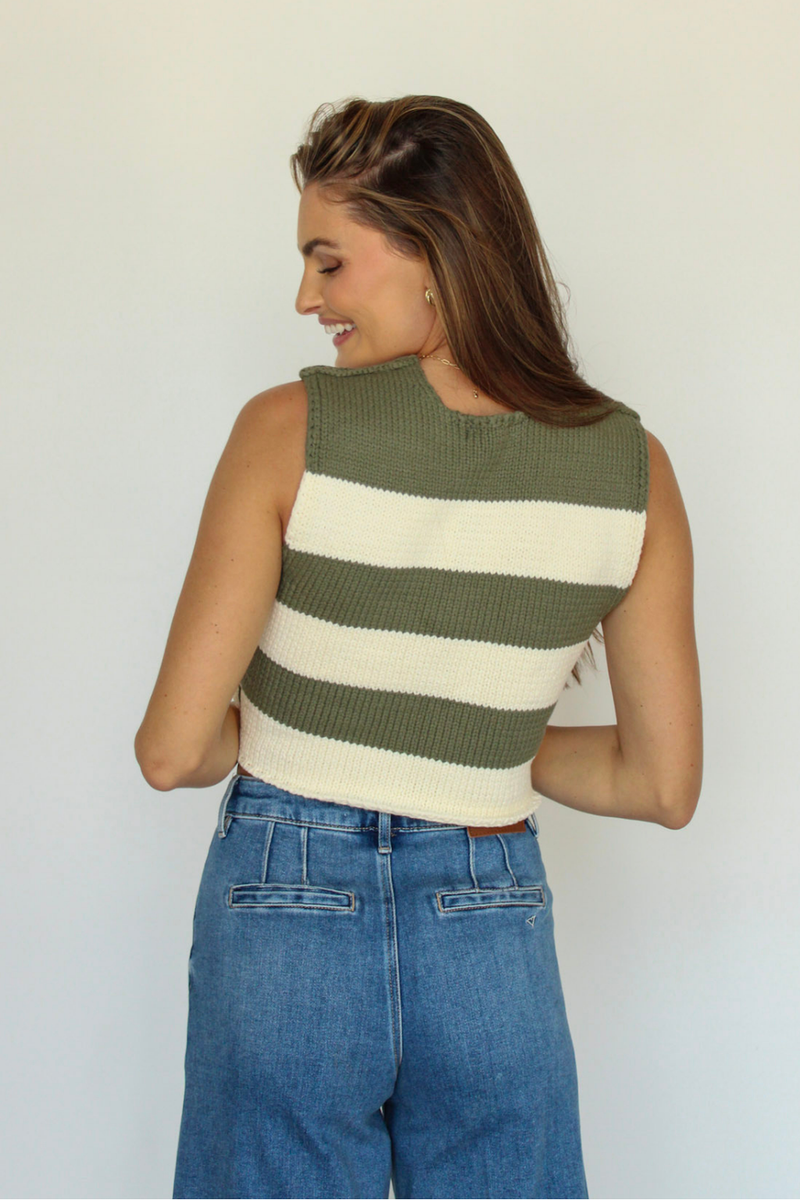 Madelyn Striped Crop Sweater