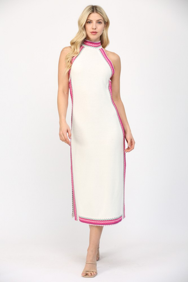 Colette Braided Trim Midi Dress