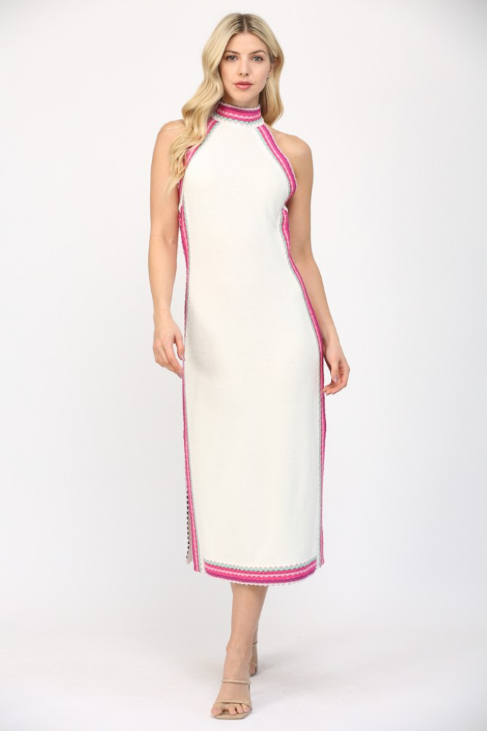 Colette Braided Trim Midi Dress