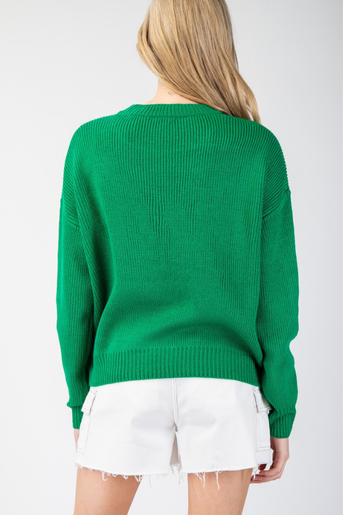 Very Merry Sweater In Hunter Green