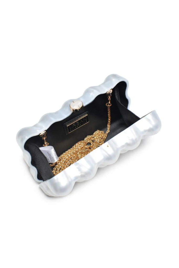 Waverly Acrylic Clutch in Ivory