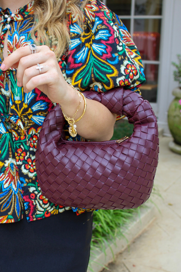 Aliyah Woven Bag In Wine