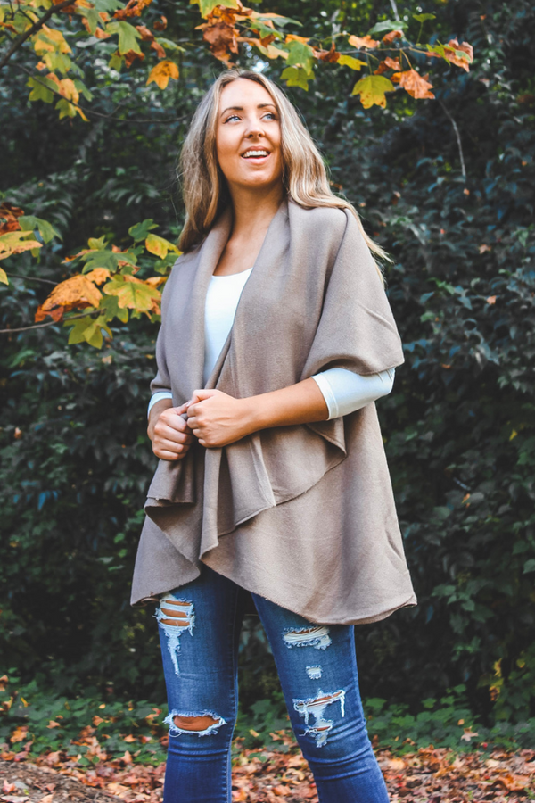 Perfect Shawl Vest in Taupe