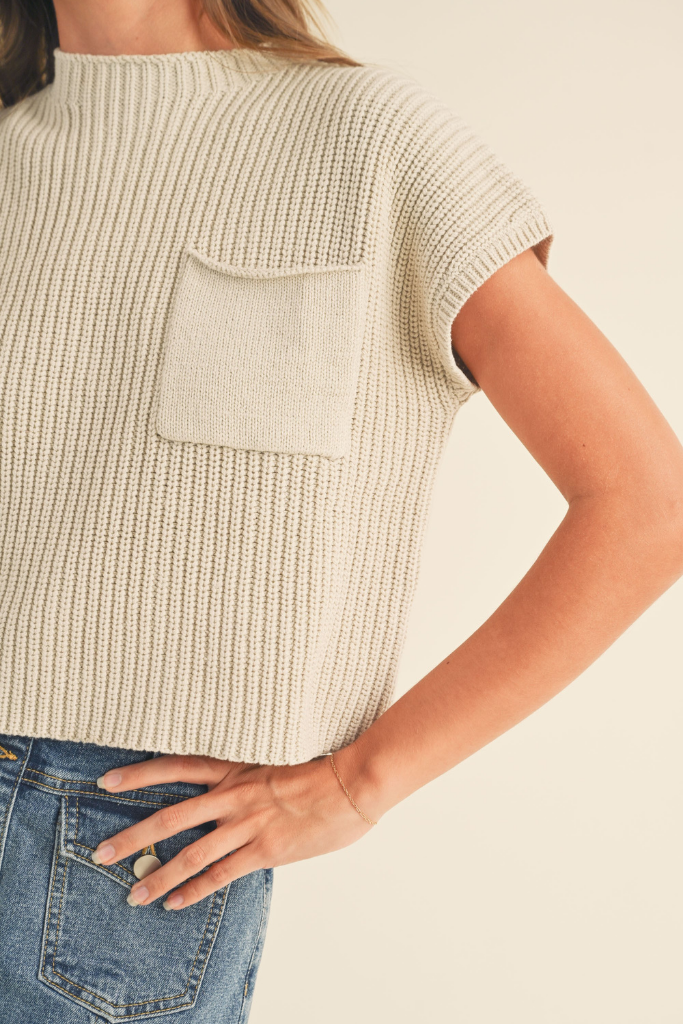 Ellie Sweater Tank in Stone