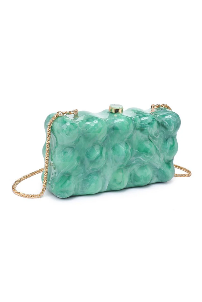 Waverly Acrylic Clutch in Green