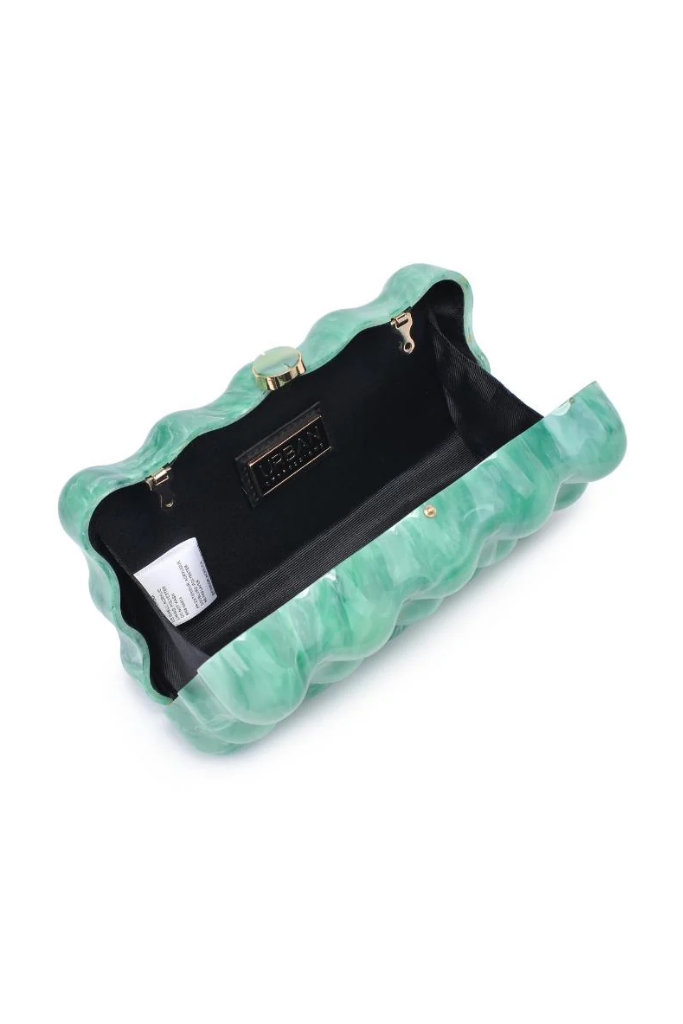 Waverly Acrylic Clutch in Green