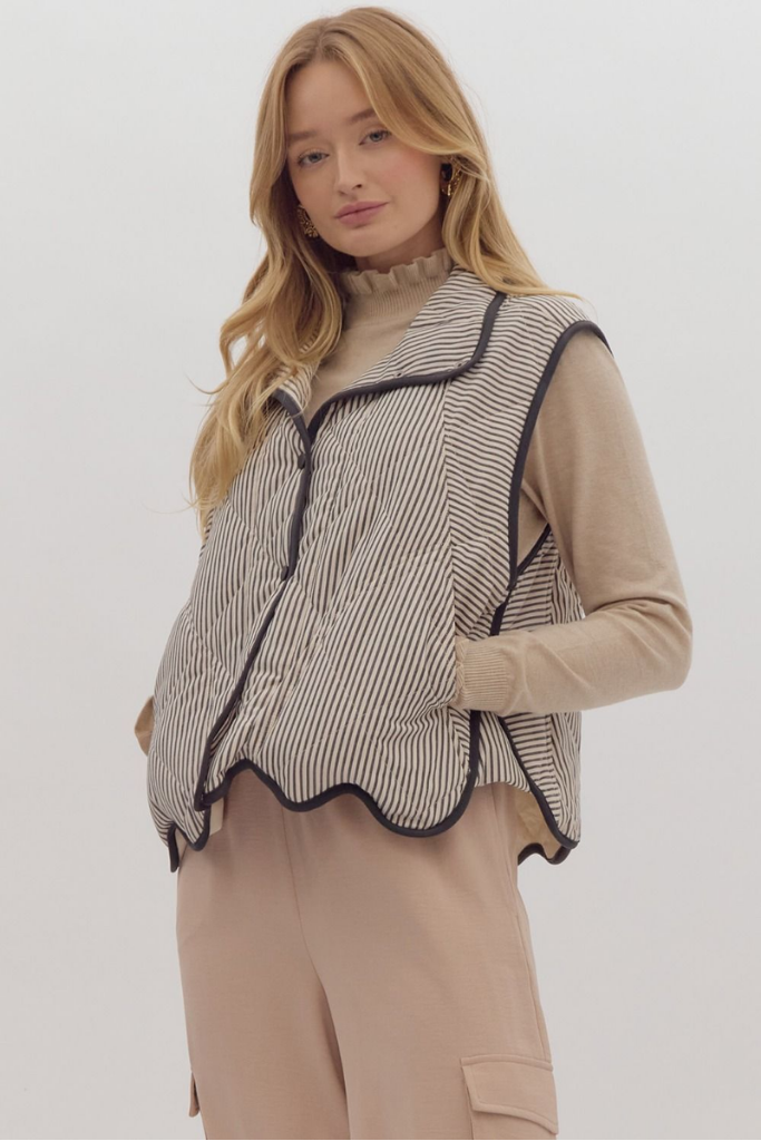 Ivy Stripe Puffer Vest