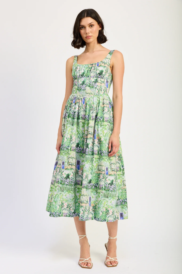 Magnolia Scenic Printed Midi Dress