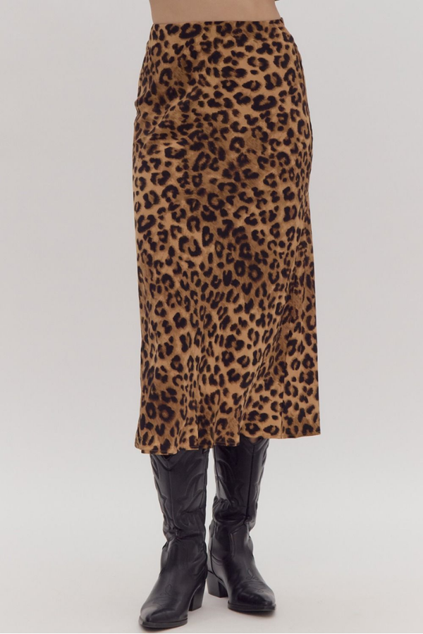 Raven Leopard Midi Skirt