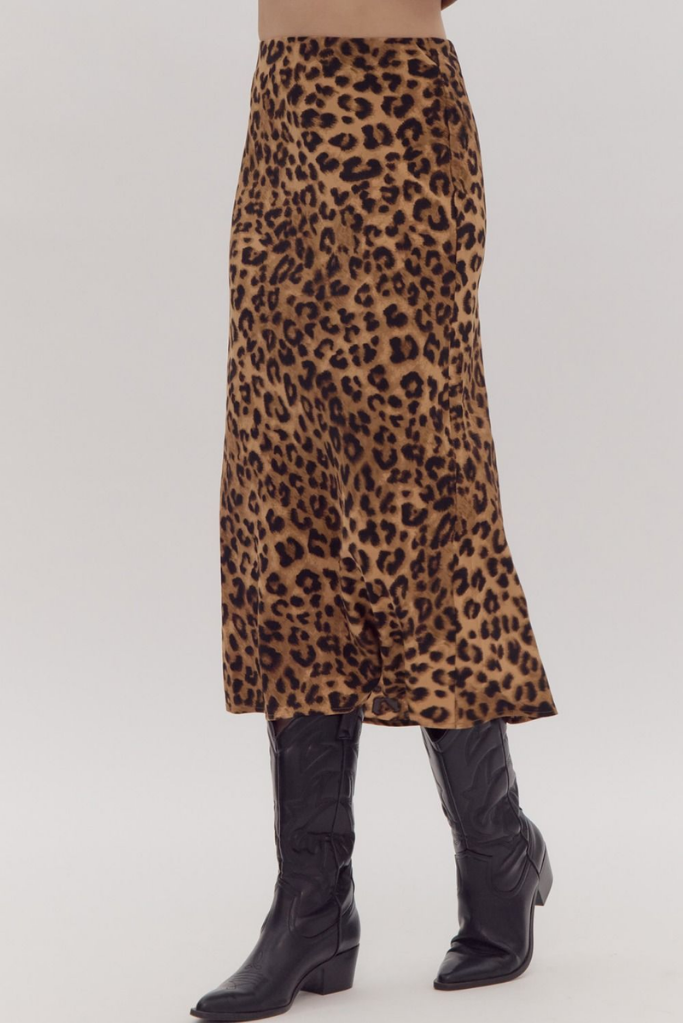 Raven Leopard Midi Skirt