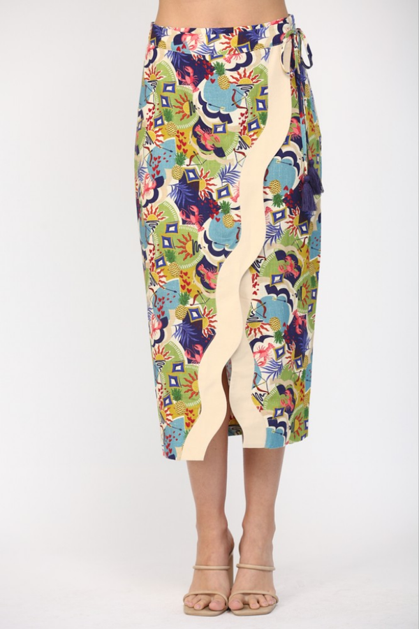 Norah Tropical Lobster Wrap Skirt