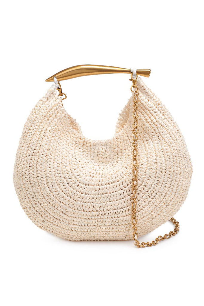 Brielle Crochet Crossbody Handbag in Ivory