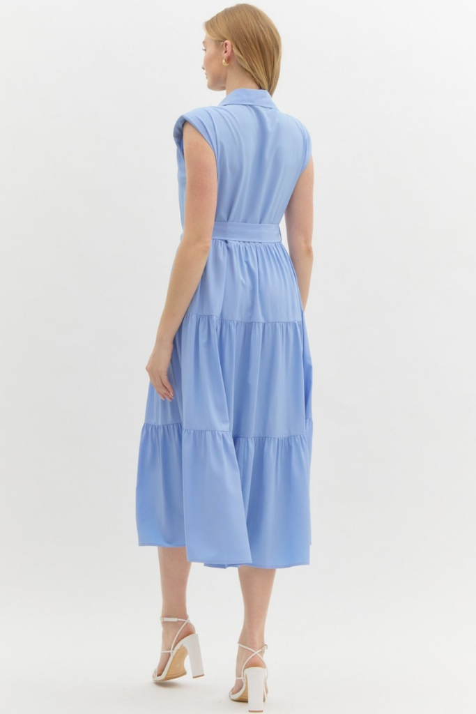 Suzanne Sleeveless Midi Dress in Chambray