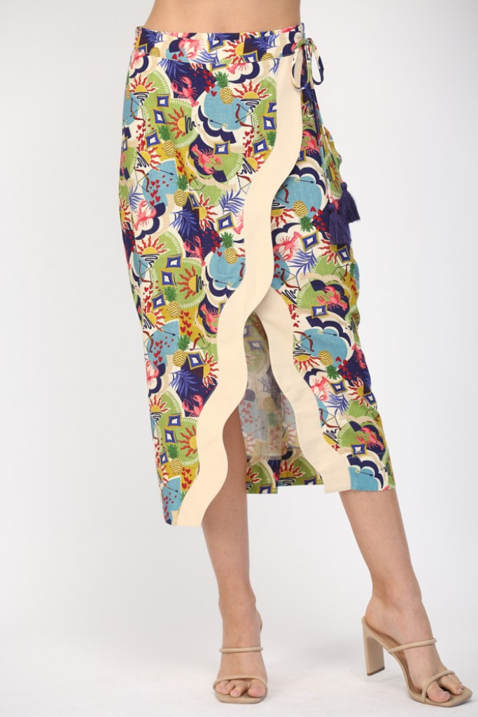 Norah Tropical Lobster Wrap Skirt