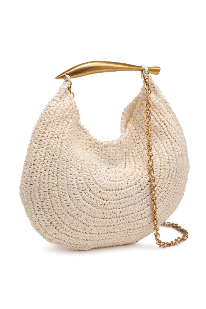 Brielle Crochet Crossbody Handbag in Ivory