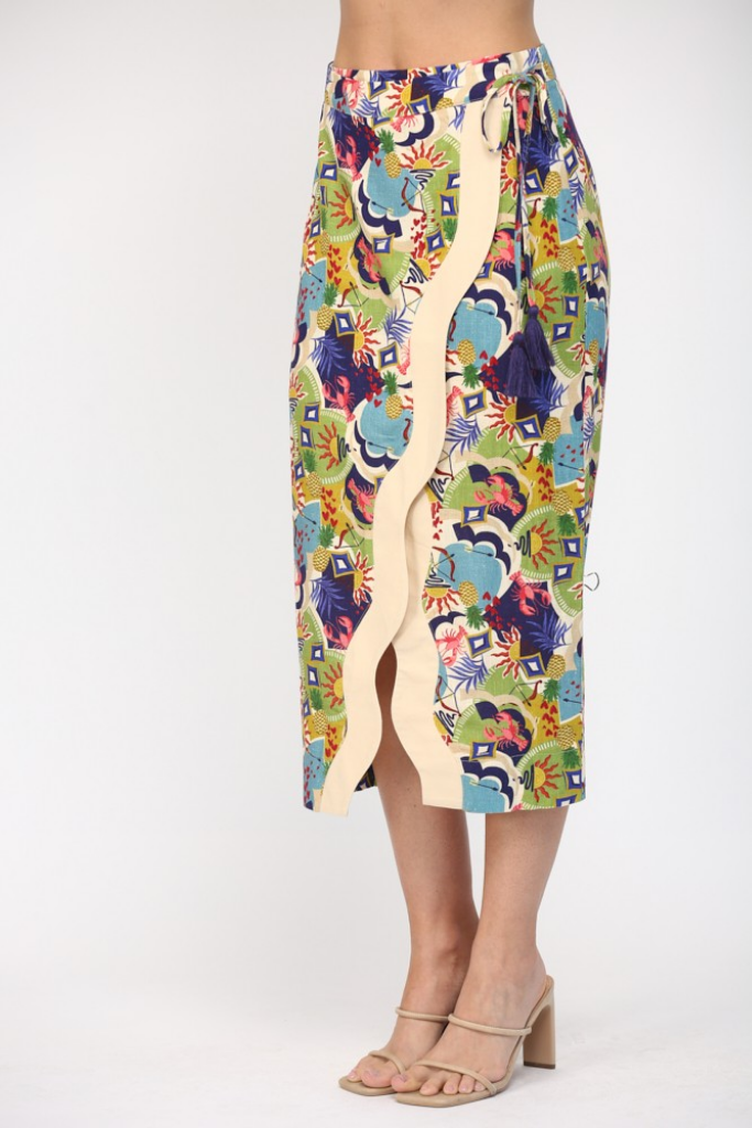 Norah Tropical Lobster Wrap Skirt