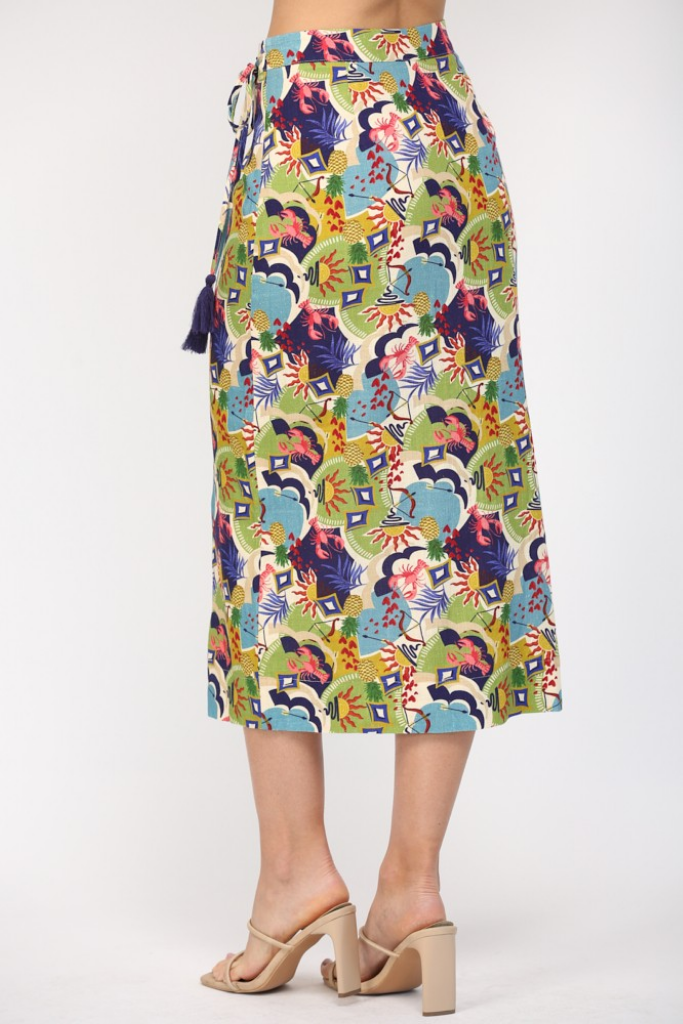 Norah Tropical Lobster Wrap Skirt