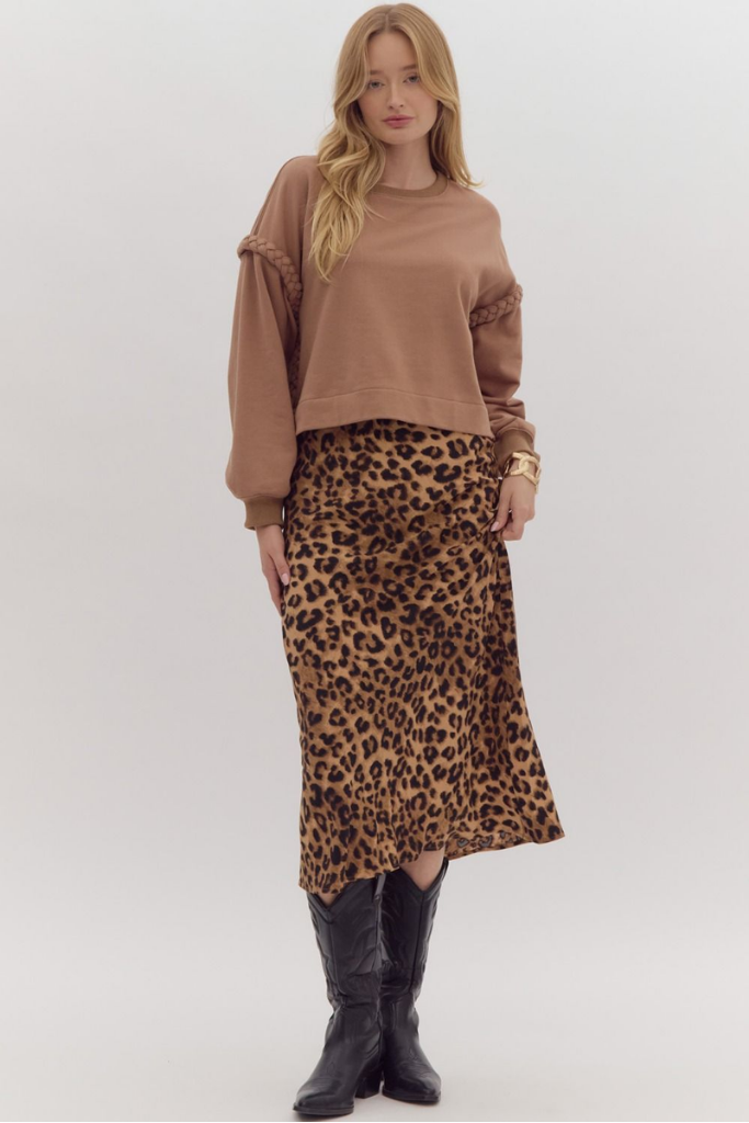 Raven Leopard Midi Skirt