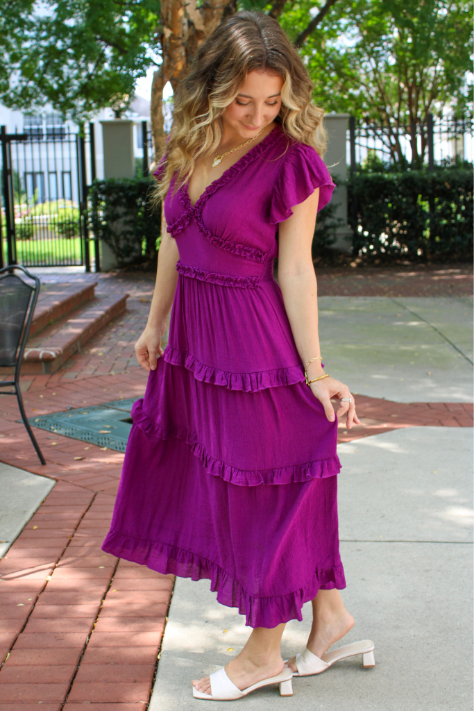 Hey Darling Midi Dress In Deep Berry