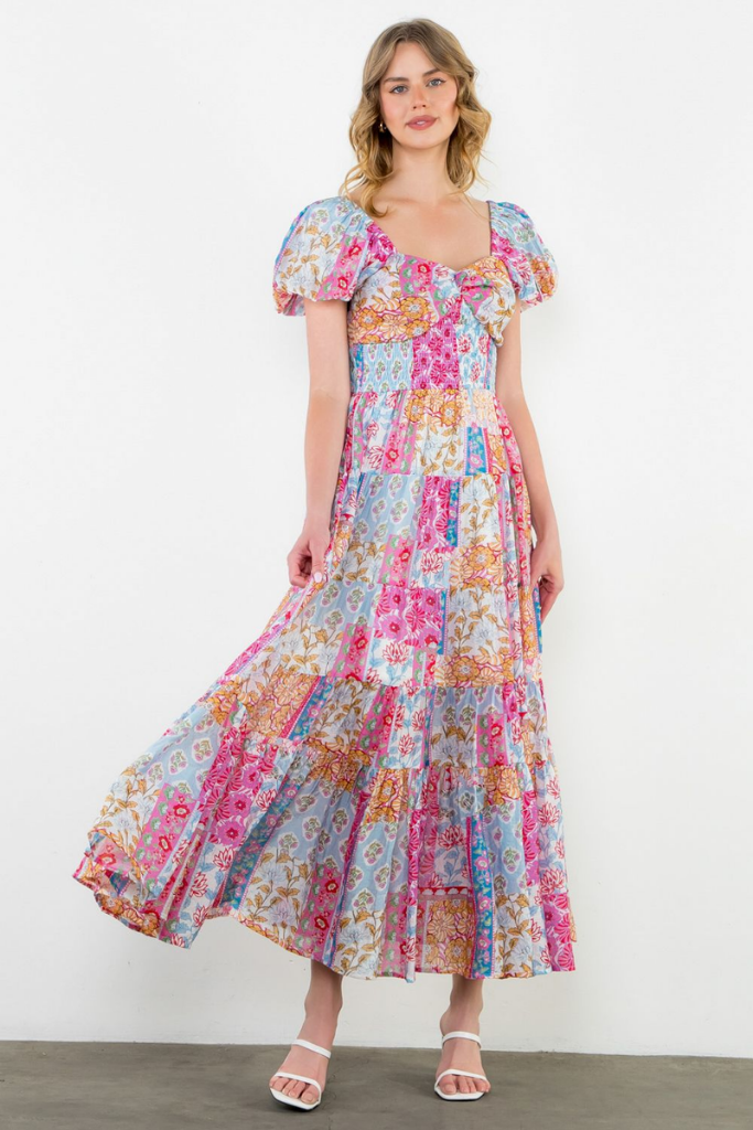 Julia Patchwork Maxi Dress