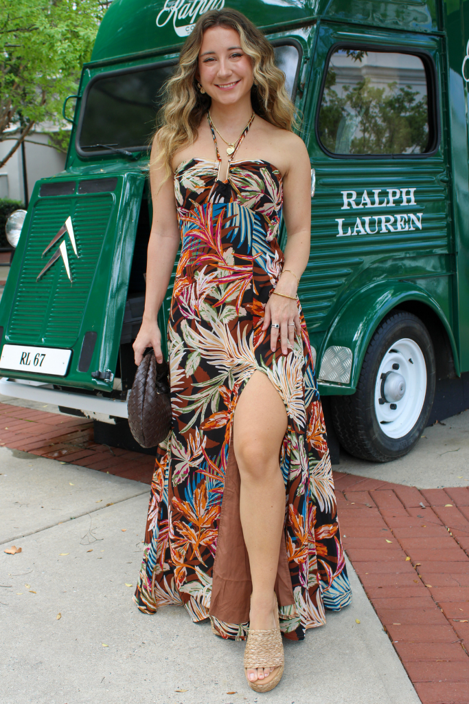 Amber Waves Halter Maxi Dress