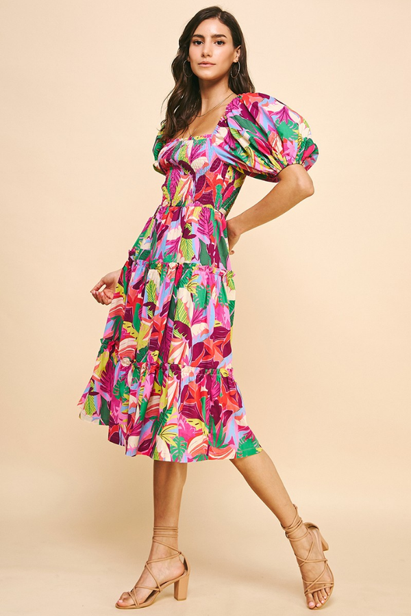 Camilla Smock Floral Midi Dress