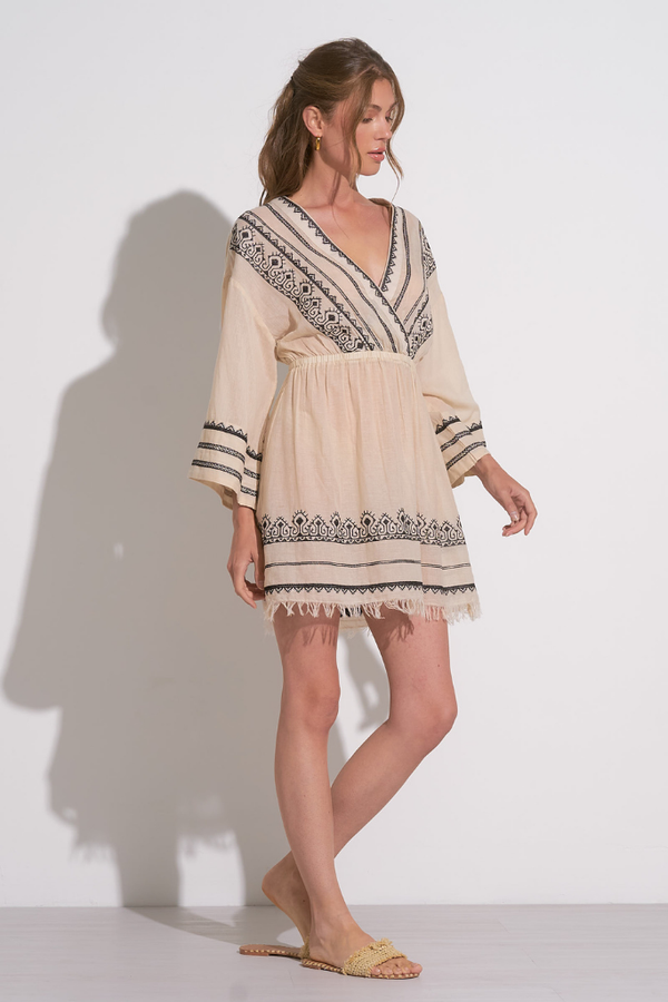 Leia Gauze Long Sleeve Mini Dress