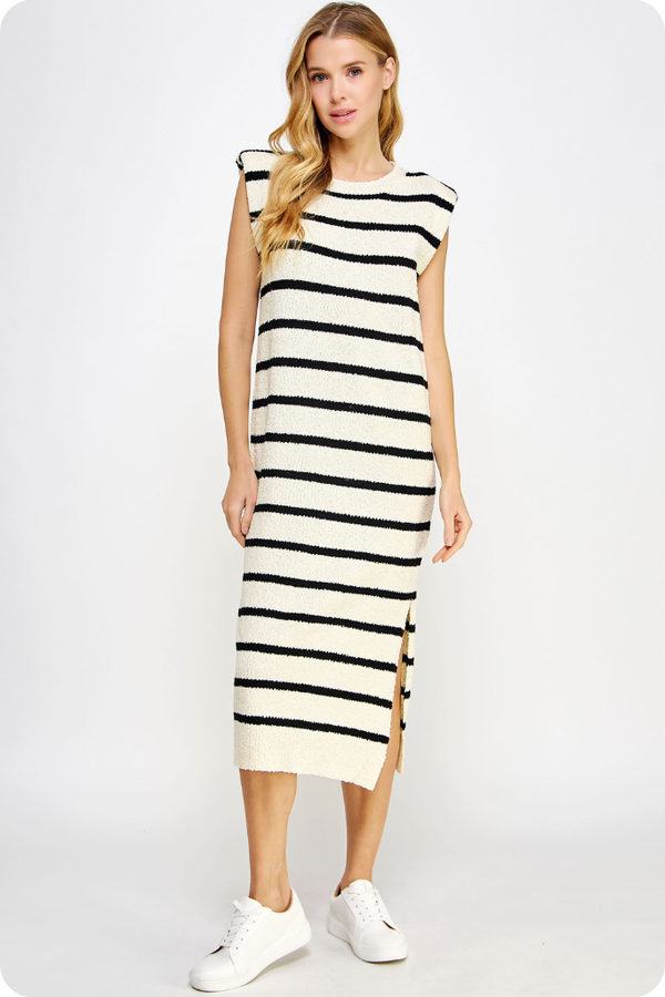 Alana Sleeveless Stripe Midi Dress