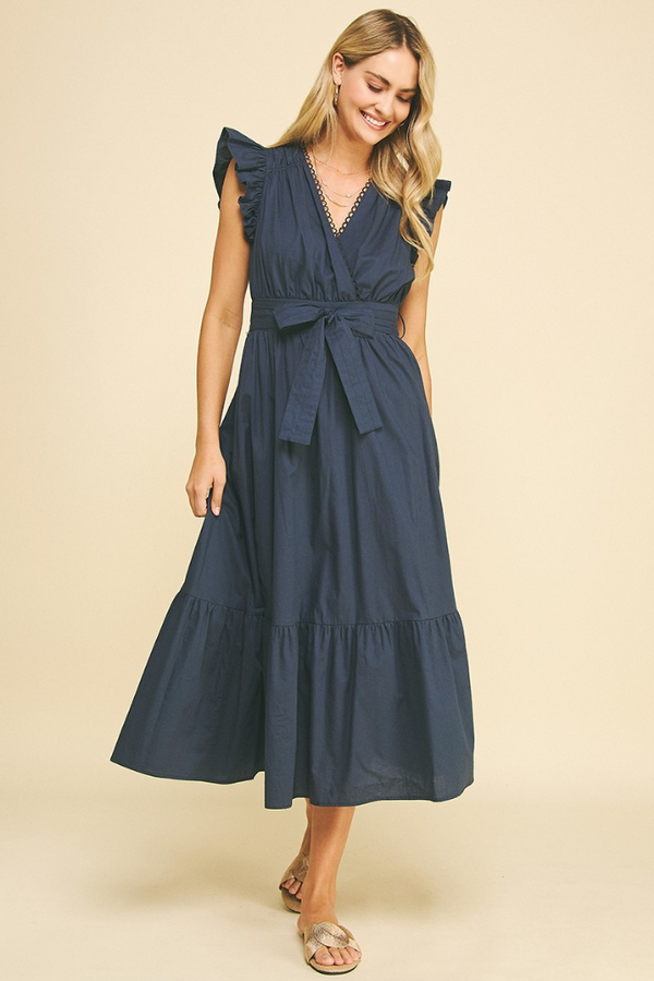 Nico Flutter Sleeve Midi Dress