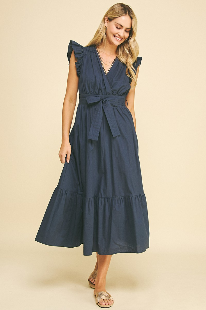 Nico Flutter Sleeve Midi Dress