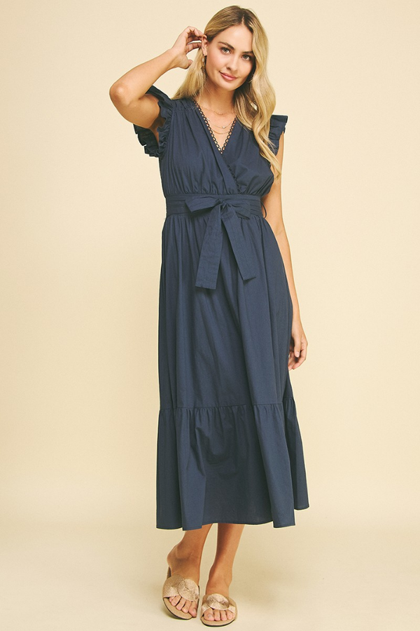 Nico Flutter Sleeve Midi Dress